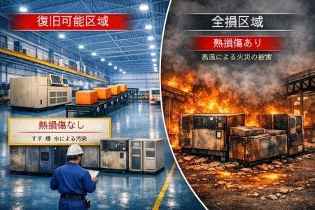 火災後の設備復旧は「熱損傷」が分かれ目?精密機器を全損扱いにしないための判定基準